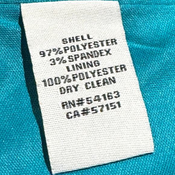 Eliza J Halter Satin Sheath Mini Dress Mermaid Blue 6 - Picture 9 of 9